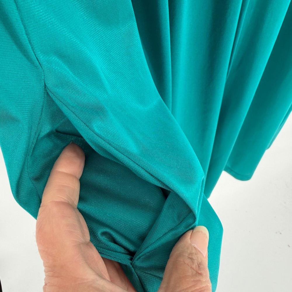 Vtg Vanity Fair XL Teal Floral Peignoir Set Made USA Antron Nylon Robe Gown EUC - Picture 13 of 13